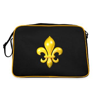 Yellow Fleur de Lys - Retro Bag - black/gold - Back