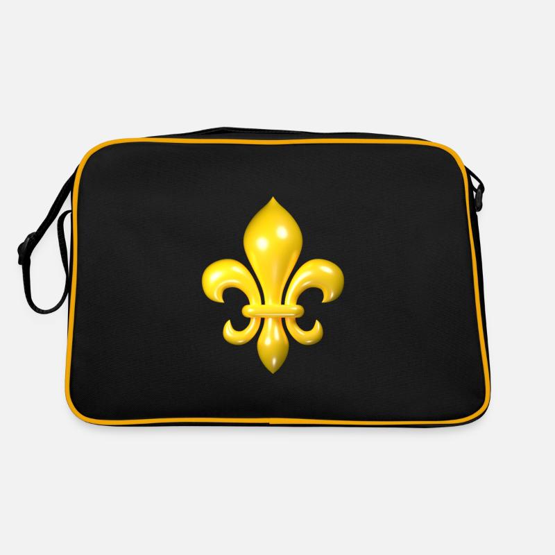 Fleur de Lys jaune Sac Retro