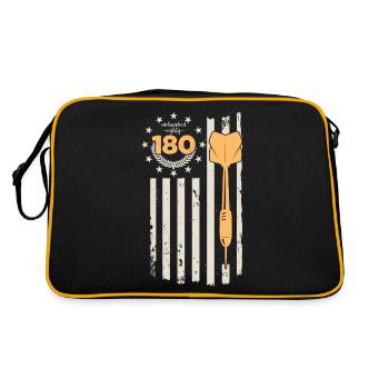 Retro Dart Motifs & Vintage Dartboard 180 Dart - Retro Bag - black/gold - Back