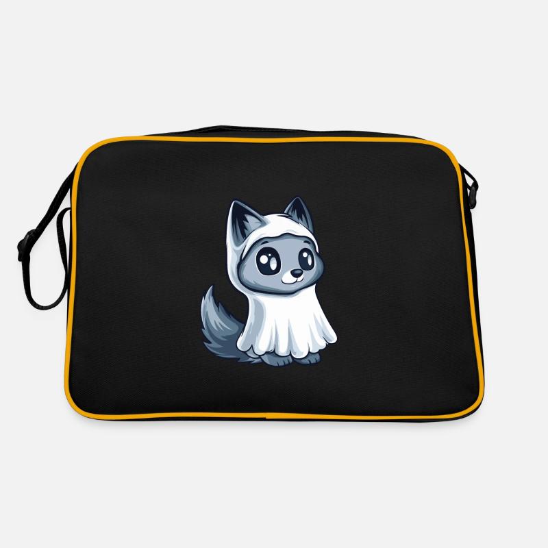 Wolf Halloween Lustig Geist Retro Tasche