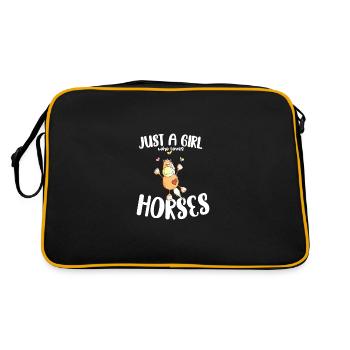 Juste une fille qui aime les chevaux en disant - Sac Retro - noir/or - Dos