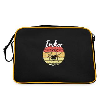 Bienen Imker - Retro Vintage - Retro Tasche - Schwarz/Gold - Hinten