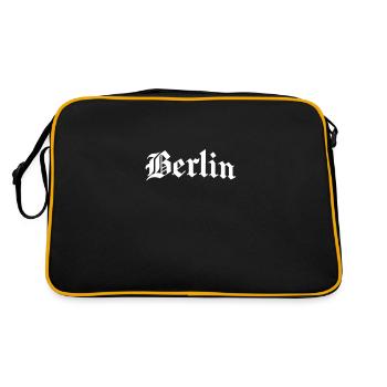 Berlin - Hauptstadt Berliner - Retro Tasche - Schwarz/Gold - Hinten
