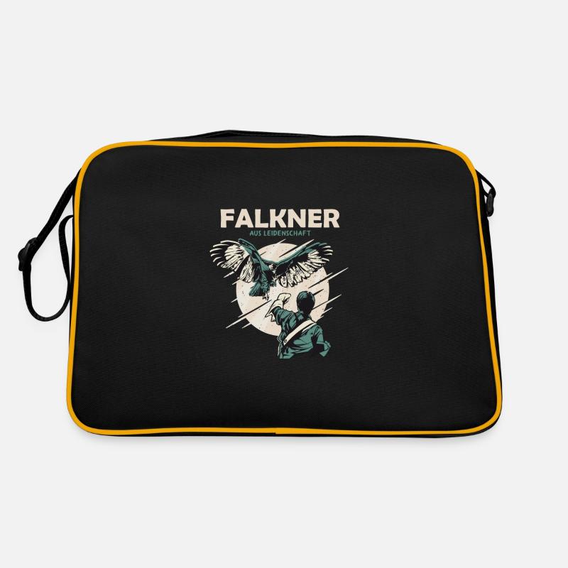 Falkner aus Leidenschaft - Retro Tasche - Schwarz/Gold