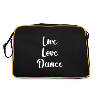 Live love dance ballerina gift ballet dancer - Retro Bag - black/gold - Back