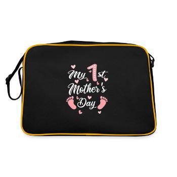 Première fête des Mères Bébé Maman Maman Coeur - Sac Retro - noir/or - Dos