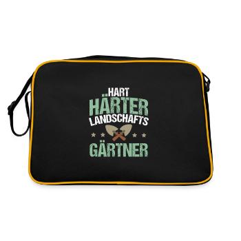 Hart Härter Landschaftsgärtner Herren Gartenbau - Retro Tasche - Schwarz/Gold - Hinten