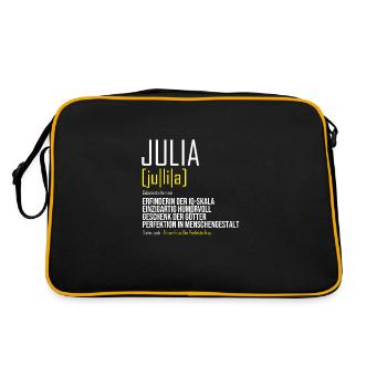 Julia Damen Vorname Outfit | Lustiger Definition - Retro Tasche - Schwarz/Gold - Hinten