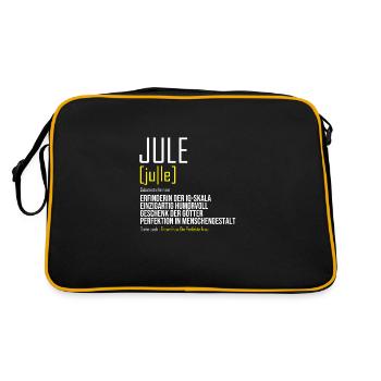 Jule Damen Vorname Outfit | Lustiger Definition - Retro Tasche - Schwarz/Gold - Hinten