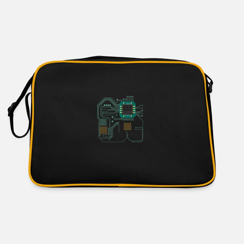 Computer chip, CPU heart - Computer Geek Sac Retro