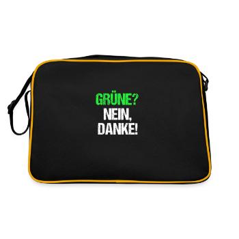 Grün? Nein Danke! Anti Grüne Anti Bearbock - Retro Tasche - Schwarz/Gold - Hinten