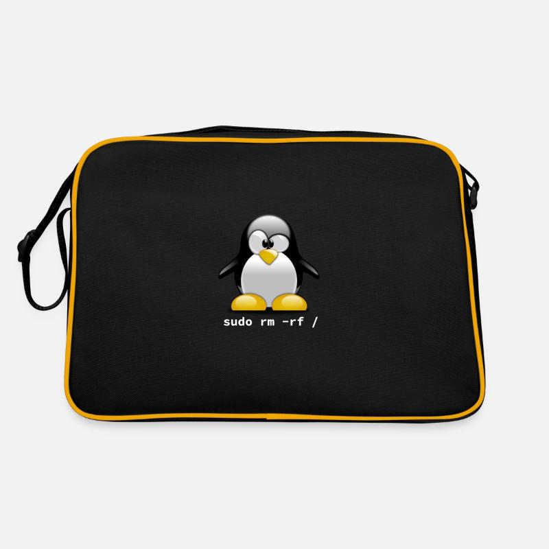 Tux Linux Penguin - Sudo rm -rf / - Funny Retro Tasche