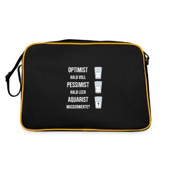 Drôle d’optimisme de verre pessimisme aquariophiles - Sac Retro - noir/or - Dos
