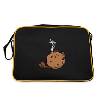 Keks der schläft - Retro Tasche - Schwarz/Gold - Hinten