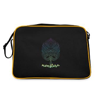 Monstera Yoga Méditation Feuille de Monstera - Sac Retro - noir/or - Dos