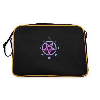 Satanic goat pentagram pastel grunge style - Sac Retro - noir/or - Dos