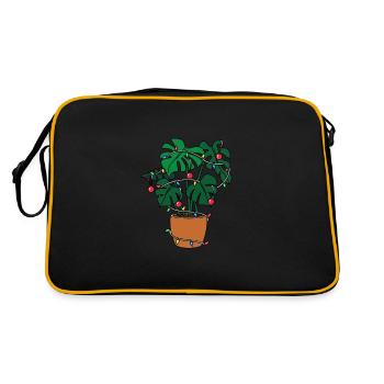 Christmas Monstera avec guirlande lumineuse Arbre - Sac Retro - noir/or - Dos