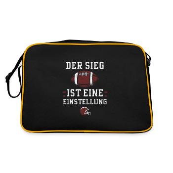 Der Sieg ist eine Einstellung - Retro Tasche - Schwarz/Gold - Hinten