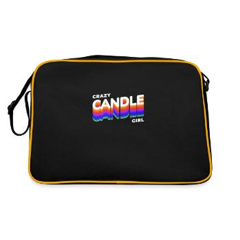 Crazy Candle Girl Lustige Kerzenherstellung - Retro Tasche - Schwarz/Gold - Hinten