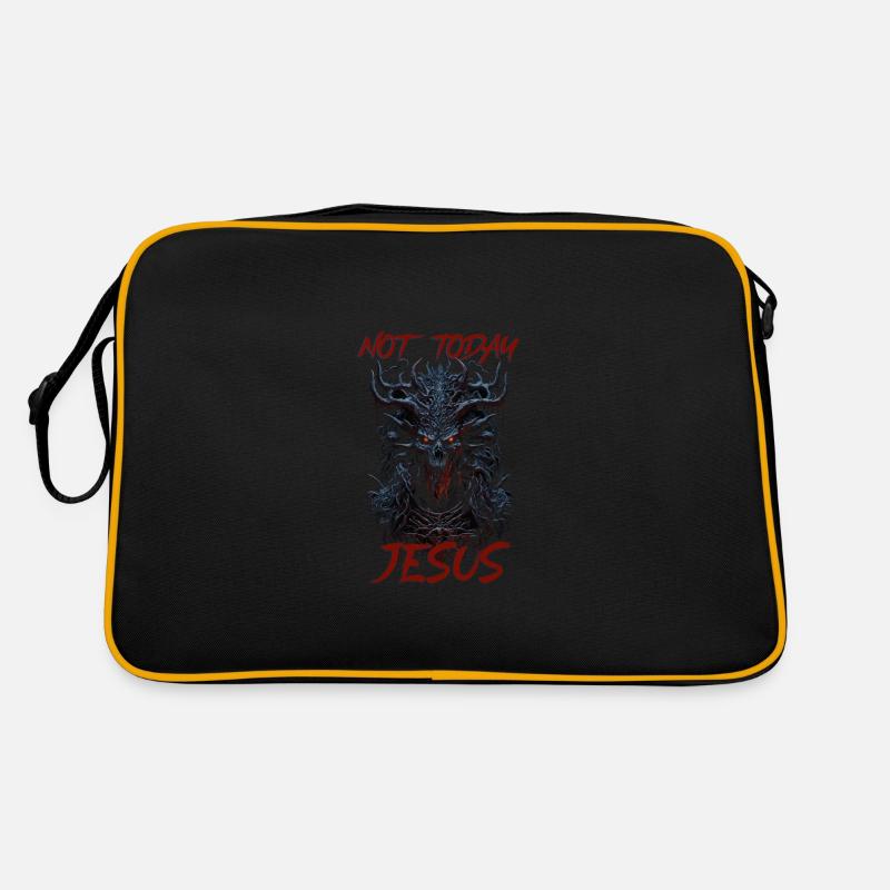 Gothic Ästhetik Okkult Grunge Emo Punk Satanisch - Retro Tasche - Schwarz/Gold