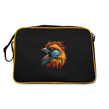 Sparrow, Majestic, Animal, Tropical - Retro Bag - black/gold - Back