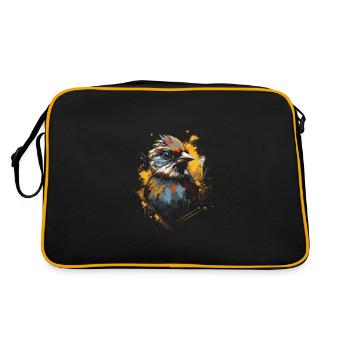 Sparrow, Majestic, Animal, Tropical - Retro Bag - black/gold - Back
