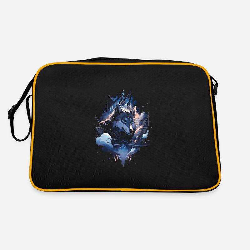 Wolf Digital Artwork Animal Retro Bag