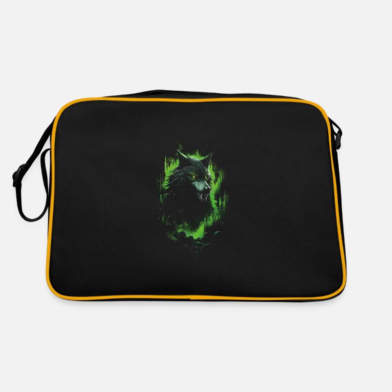 Fantasy Wolf Horror Wald Retro Tasche