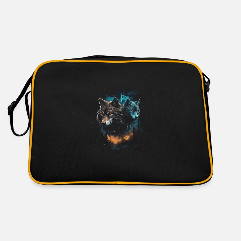 Dark Art Wolf Forest Mythical Retro Bag