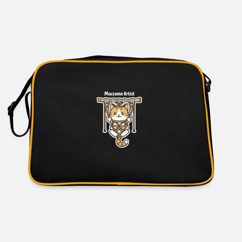 Funny Macrame Cat Artist Macrame Retro Bag