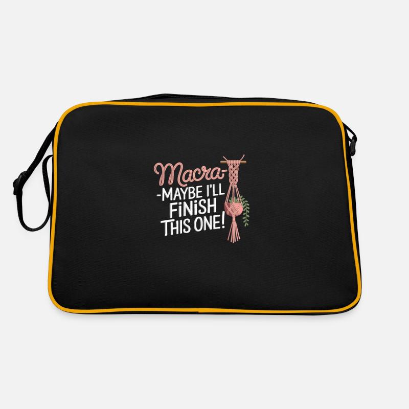 Funny macrame quote for boho macrame lovers Retro Bag