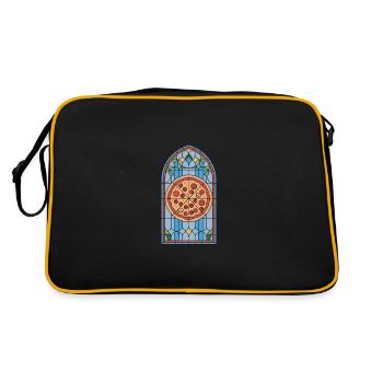Pizza vitrail drôle - Sac Retro - noir/or - Dos