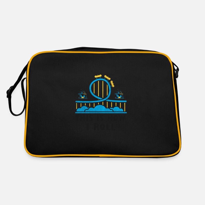 This Is How I Roll Roller Coaster - Retro Tasche - Schwarz/Gold