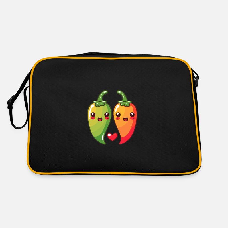 Chilli Paar Liebe Herz Comic Retro Tasche