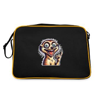 Erdmännchen - Retro Tasche - Schwarz/Gold - Hinten