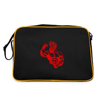 Griechischer Kämpfer Antike Statue - Retro Tasche - Schwarz/Gold - Hinten