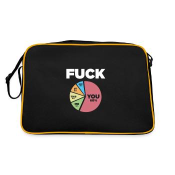 funny saying, fuck it, fuck off, gift idea - Retro Bag - black/gold - Back