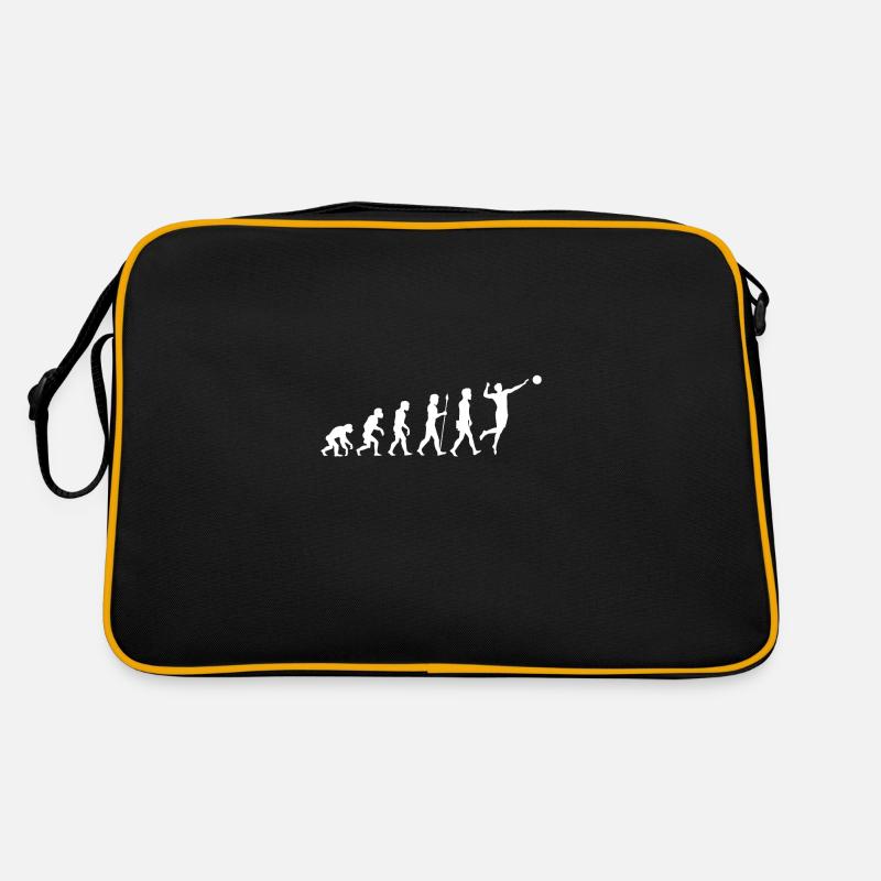 Volleyball Evolution Beach-Volleyball - Retro Tasche - Schwarz/Gold