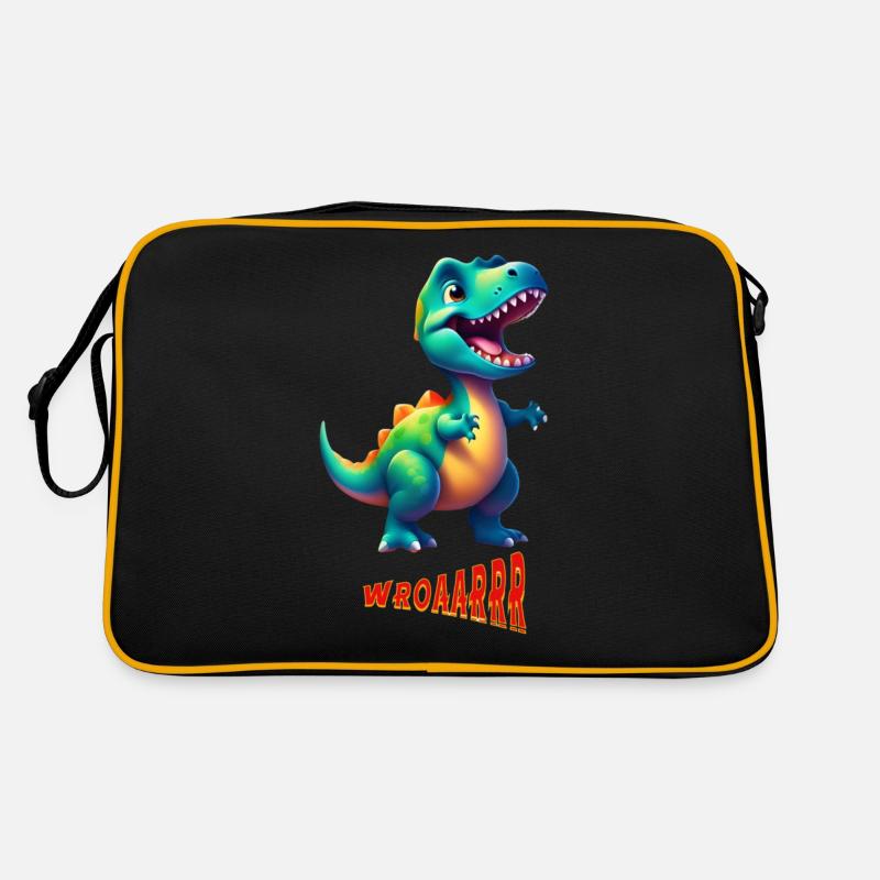 Dino - Retro Tasche - Schwarz/Gold