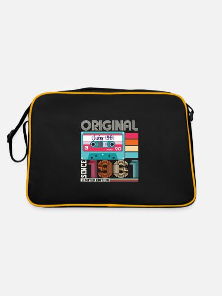 Original Juillet 1961 61ème Anniversaire Cadeau Hommes - Sac Retro - noir/or - Dos