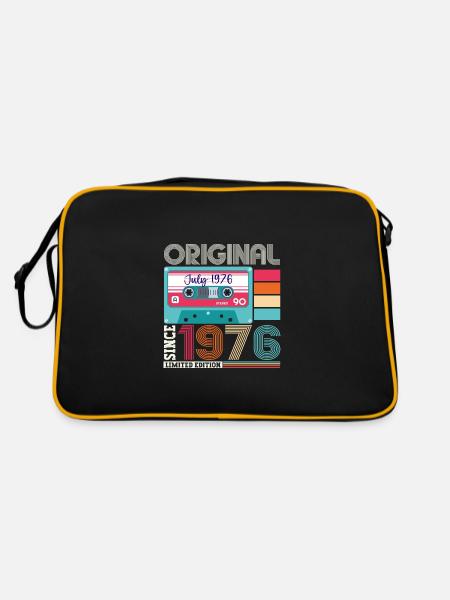 Original July 1976 46th Birthday Gift Men - Retro Bag - black/gold - Back