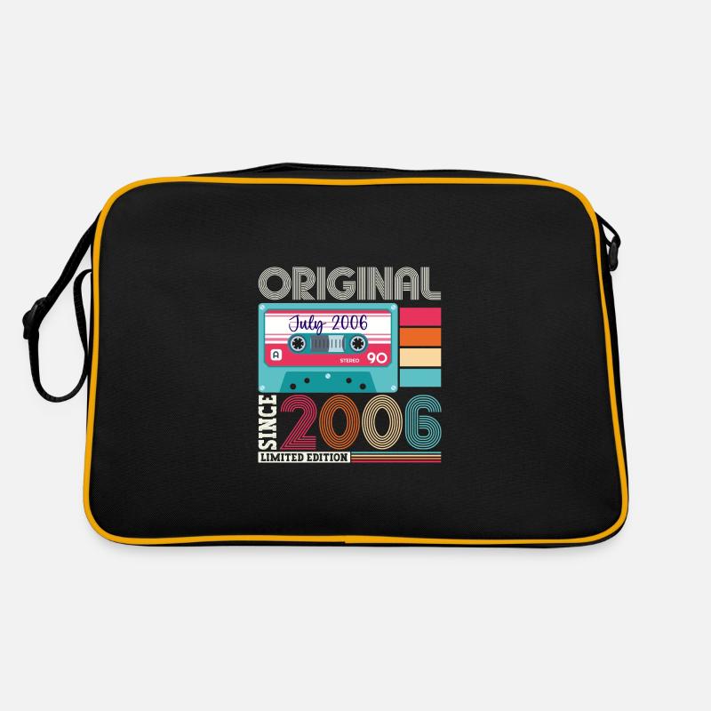 Original Juli 2006 16. Geburtstag Geschenk Herren - Retro Tasche - Schwarz/Gold