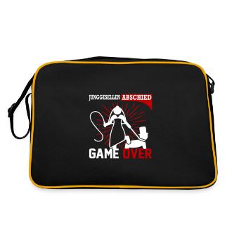 Junggesellenabschied Game Over Peitsche Married - Retro Tasche - Schwarz/Gold - Hinten