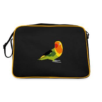 Perroquet jaune, vert et orange - Sac Retro - noir/or - Dos