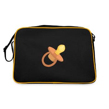 Orange Schnuller - Baby Schnuller - Schnuller - Retro Tasche - Schwarz/Gold - Hinten