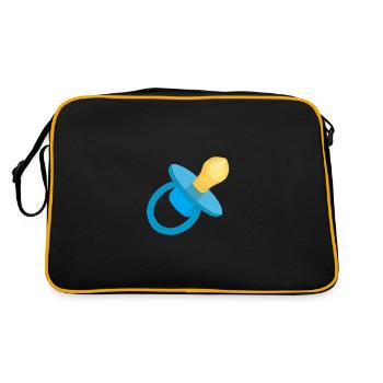 Blauer Schnuller - Baby-Schnuller - Schnuller - Retro Tasche - Schwarz/Gold - Hinten