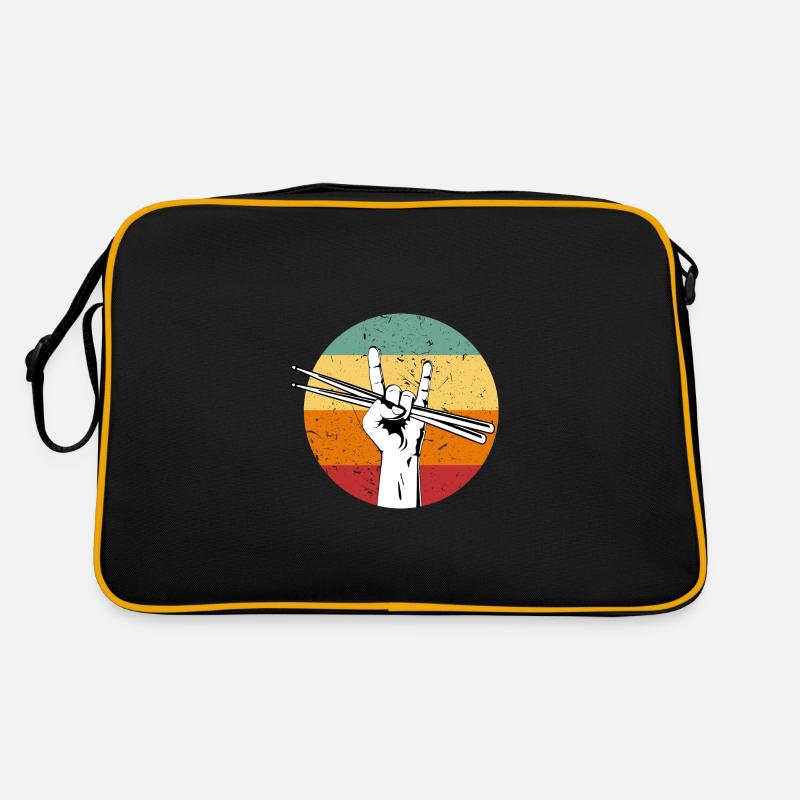 Rock Hand Zeichen Retro Drumsticks Drum Player Retro Tasche