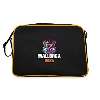 Mallorca 2025 Urlaub Fuchs - Retro Tasche - Schwarz/Gold - Hinten