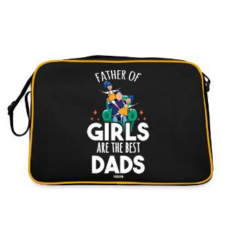 Vatertag Tochter Kinder Schwestern - Retro Tasche - Schwarz/Gold - Hinten