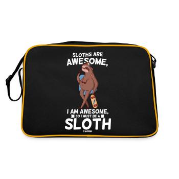 Sloths Are Awesome, I Am Awesome - Retro Bag - black/gold - Back